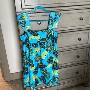Draper James NWOT Large palm print babydoll dress